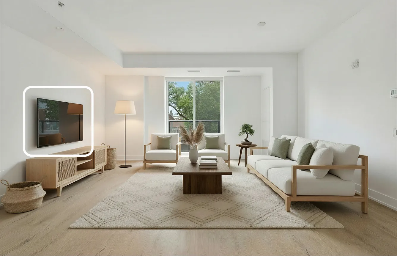 Living room after staging